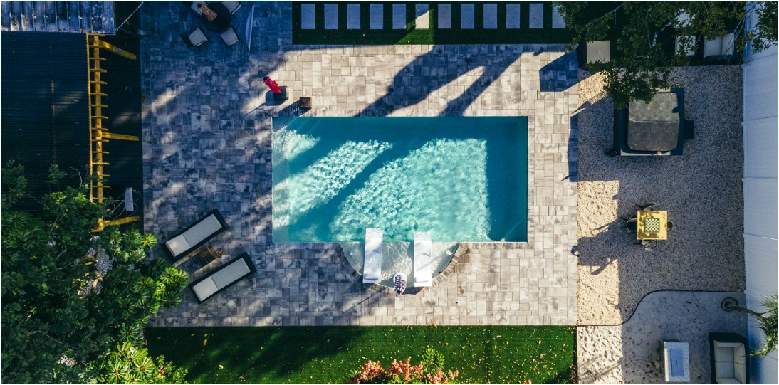 Drone photo of custom pool