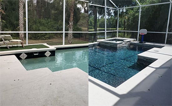 Pool Remodeling Before and After Photo