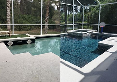 Pool Remodeling Before and After Photo